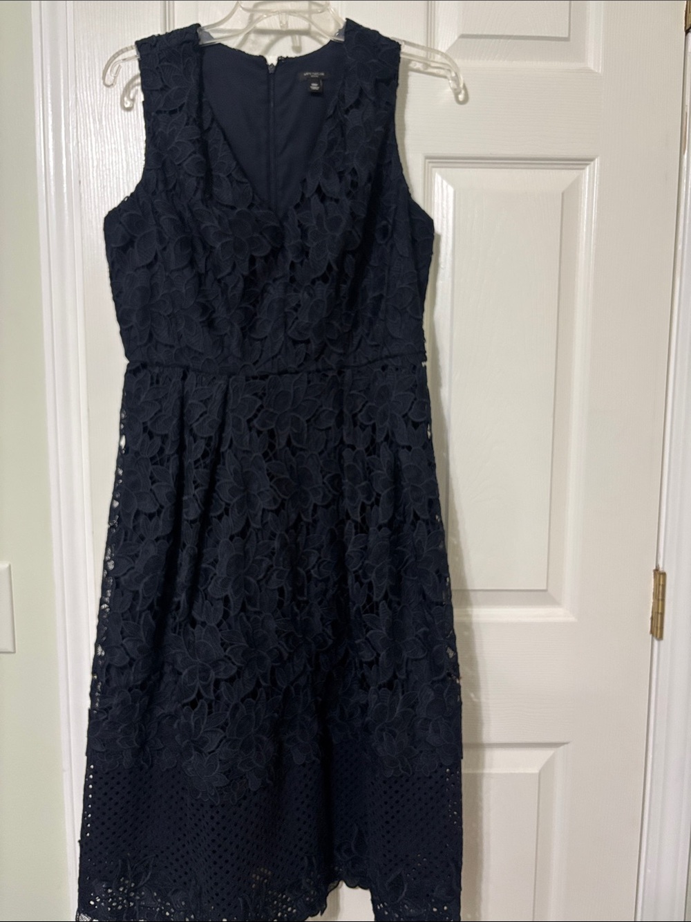 Ann Taylor petite Navy Lace Fit & Flare Dress